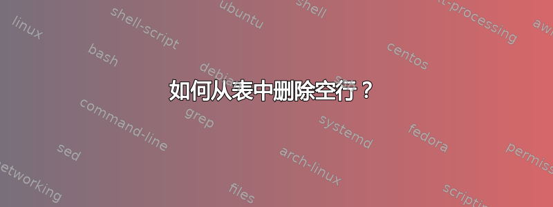 如何从表中删除空行？