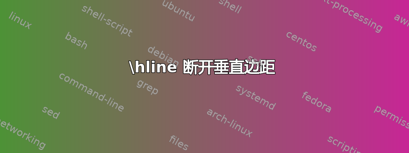 \hline 断开垂直边距