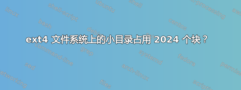 ext4 文件系统上的小目录占用 2024 个块？ 