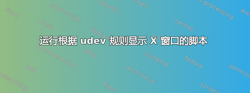 运行根据 udev 规则显示 X 窗口的脚本