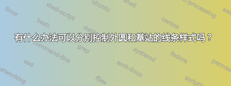 有什么办法可以分别控制外圆和基站的线条样式吗？