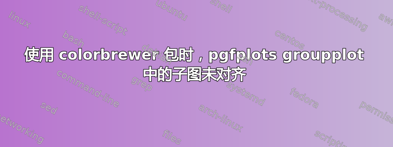 使用 colorbrewer 包时，pgfplots groupplot 中的子图未对齐