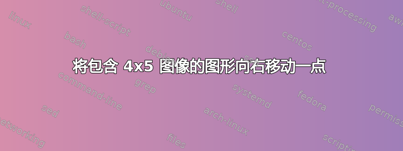 将包含 4x5 图像的图形向右移动一点