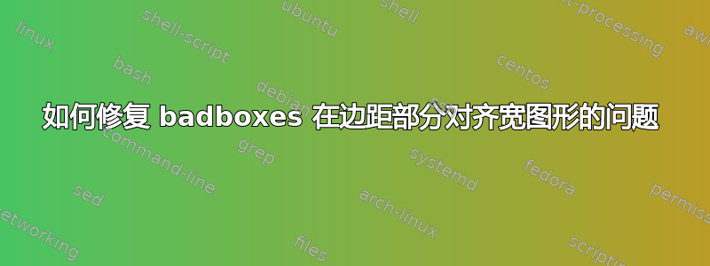 如何修复 badboxes 在边距部分对齐宽图形的问题