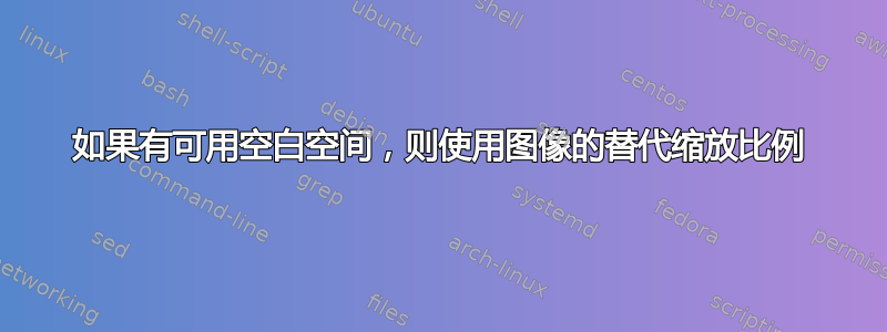 如果有可用空白空间，则使用图像的替代缩放比例