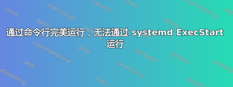 通过命令行完美运行，无法通过 systemd ExecStart 运行