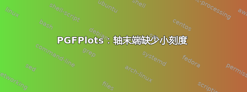 PGFPlots：轴末端缺少小刻度