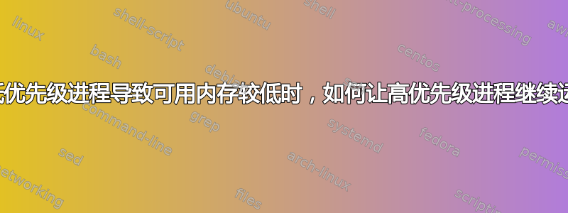 当低优先级进程导致可用内存较低时，如何让高优先级进程继续运行