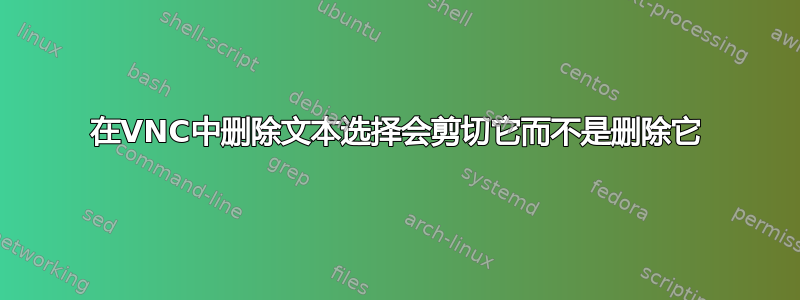 在VNC中删除文本选择会剪切它而不是删除它