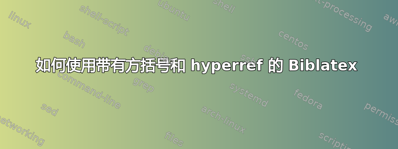 如何使用带有方括号和 hyperref 的 Biblatex