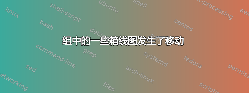 组中的一些箱线图发生了移动