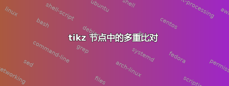 tikz 节点中的多重比对