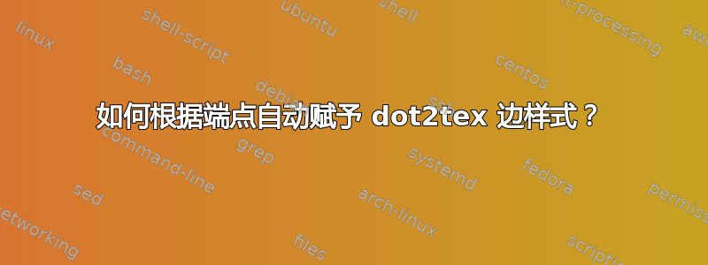 如何根据端点自动赋予 dot2tex 边样式？