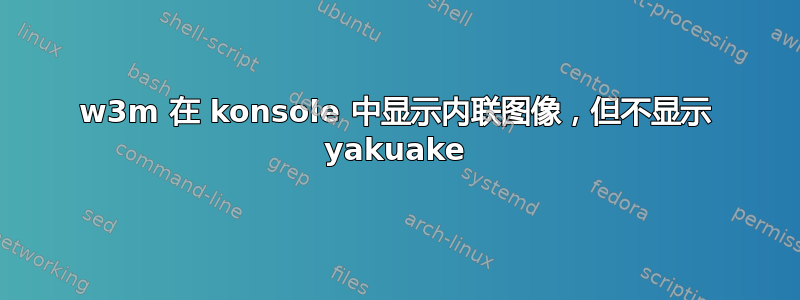 w3m 在 konsole 中显示内联图像，但不显示 yakuake