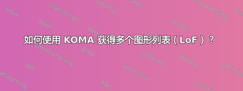 如何使用 KOMA 获得多个图形列表（LoF）？