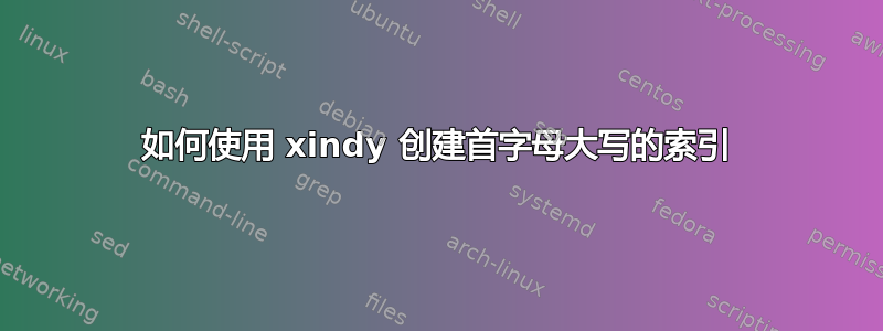 如何使用 xindy 创建首字母大写的索引