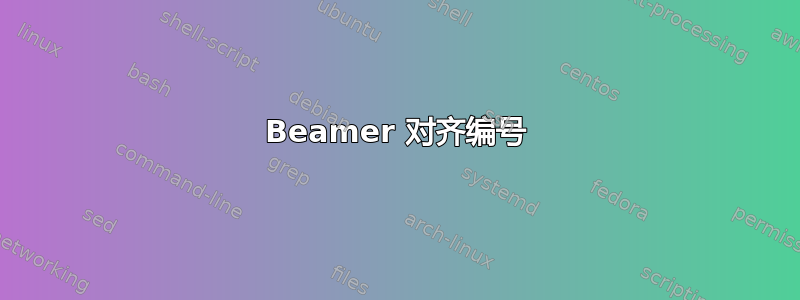 Beamer 对齐编号