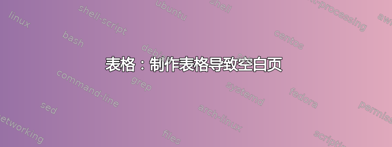 表格：制作表格导致空白页