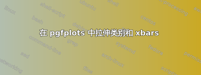 在 pgfplots 中拉伸类别和 xbars