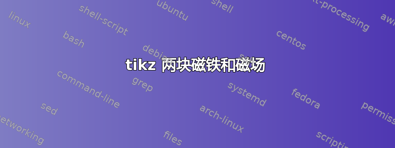 tikz 两块磁铁和磁场