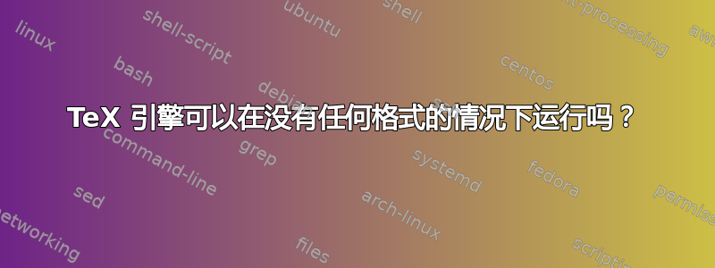 TeX 引擎可以在没有任何格式的情况下运行吗？