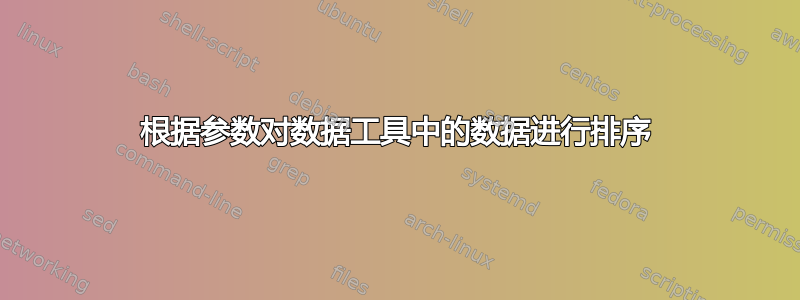 根据参数对数据工具中的数据进行排序