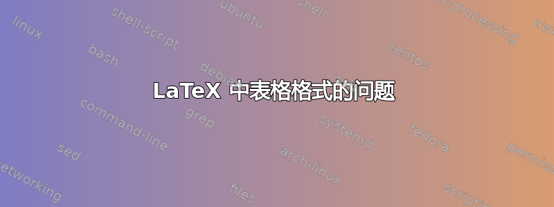 LaTeX 中表格格式的问题