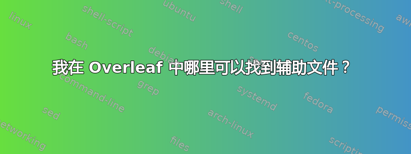 我在 Overleaf 中哪里可以找到辅助文件？