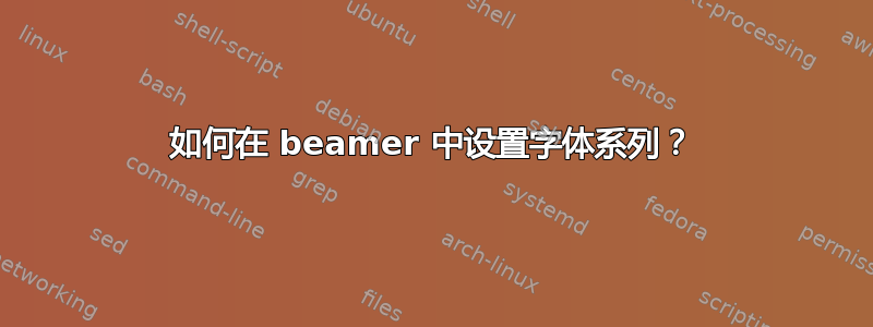 如何在 beamer 中设置字体系列？