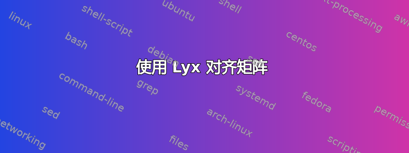 使用 Lyx 对齐矩阵