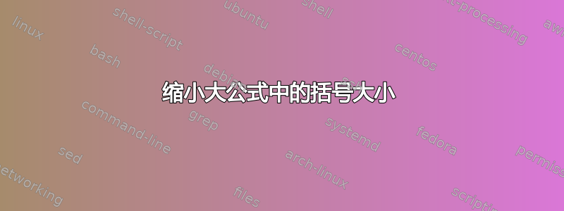 缩小大公式中的括号大小