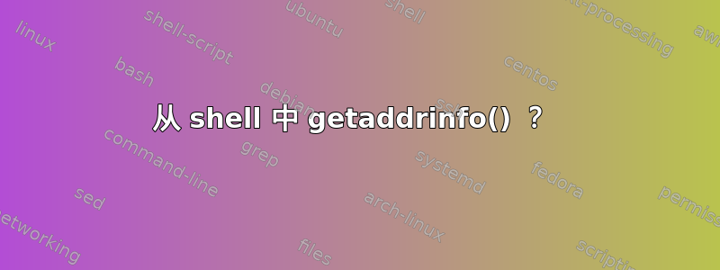 从 shell 中 getaddrinfo() ？ 