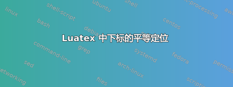 Luatex 中下标的平等定位