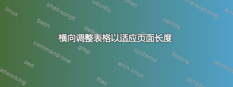 横向调整表格以适应页面长度