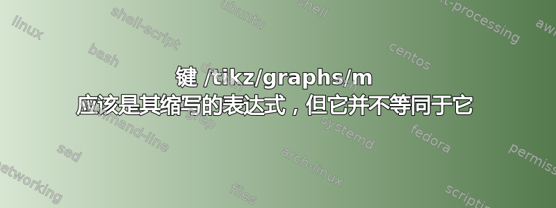 键 /tikz/graphs/m 应该是其缩写的表达式，但它并不等同于它