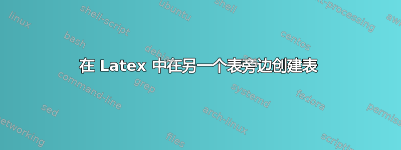 在 Latex 中在另一个表旁边创建表