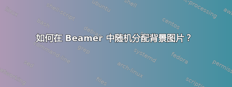 如何在 Beamer 中随机分配背景图片？