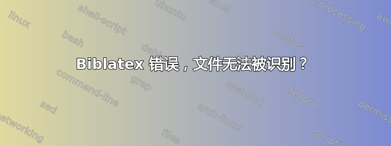 Biblatex 错误，文件无法被识别？