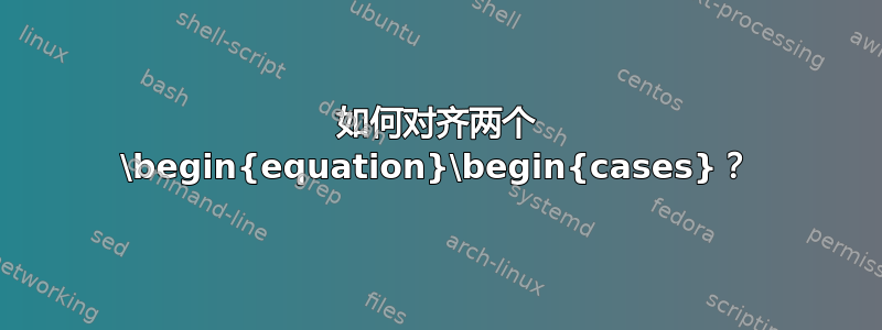 如何对齐两个 \begin{equation}\begin{cases}？