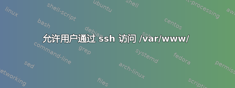 允许用户通过 ssh 访问 /var/www/