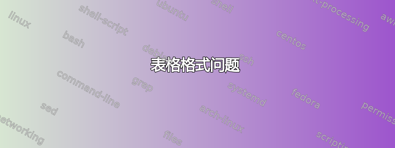 表格格式问题