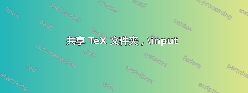 共享 TeX 文件夹，\input