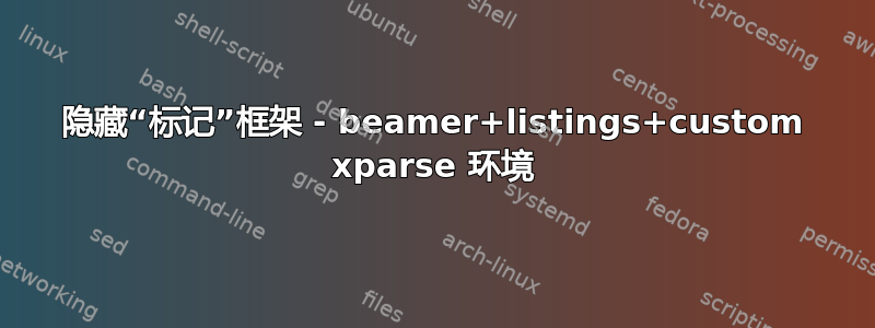 隐藏“标记”框架 - beamer+listings+custom xparse 环境