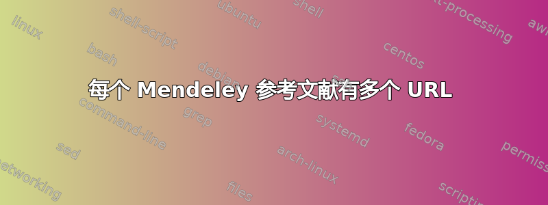 每个 Mendeley 参考文献有多个 URL