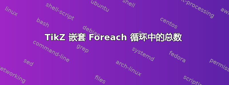 TikZ 嵌套 Foreach 循环中的总数