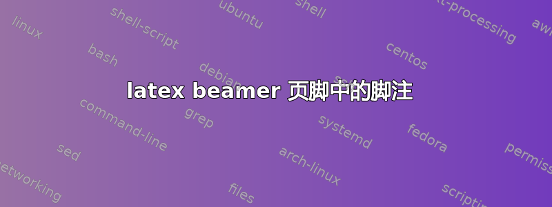 latex beamer 页脚中的脚注 