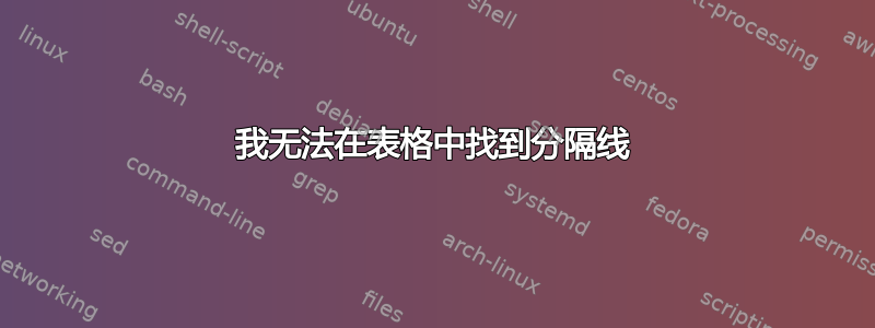 我无法在表格中找到分隔线