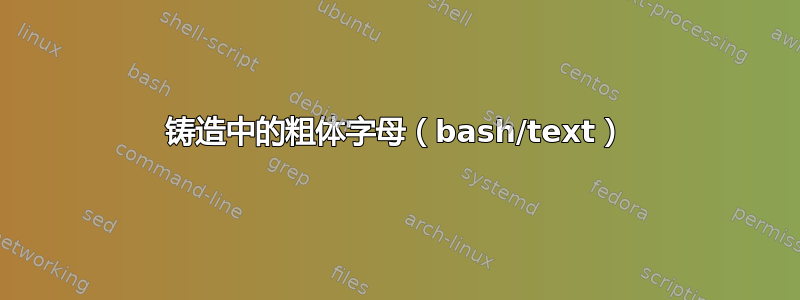 铸造中的粗体字母（bash/text）