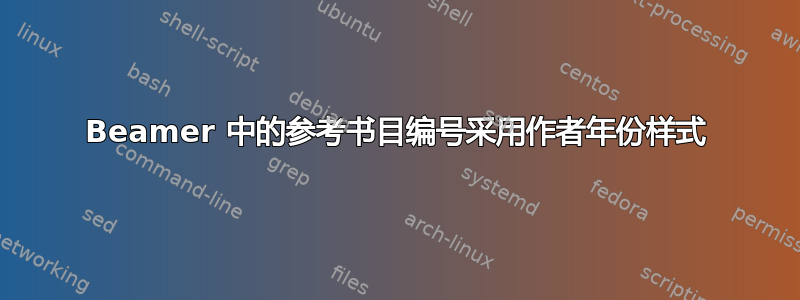 Beamer 中的参考书目编号采用作者年份样式