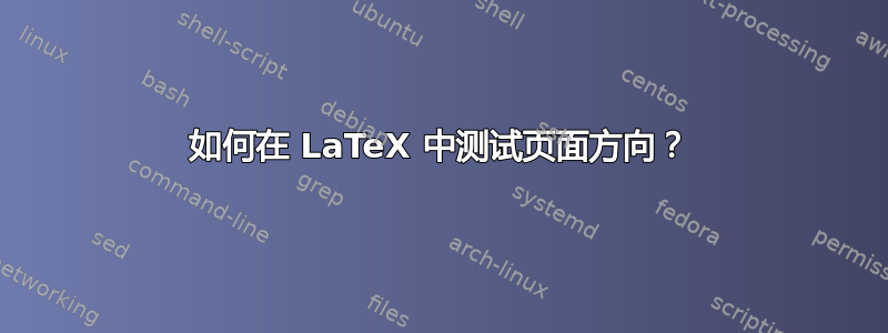 如何在 LaTeX 中测试页面方向？